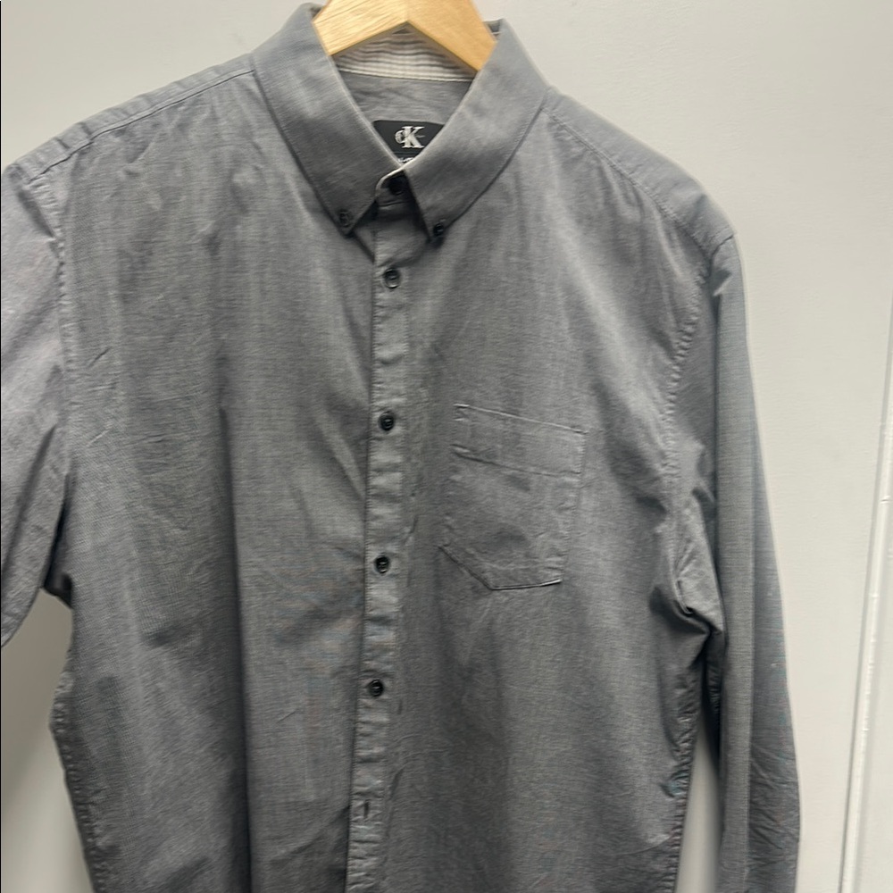 Calvin Klein Gray Casual Button Down Shirt
